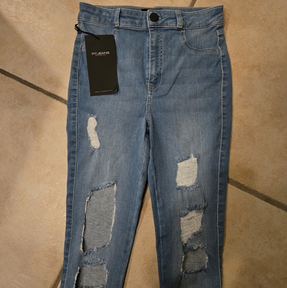 Fit jeans Super Ripped High Waisted Skinny Stretch Denim NWT S - Picture 9 of 14